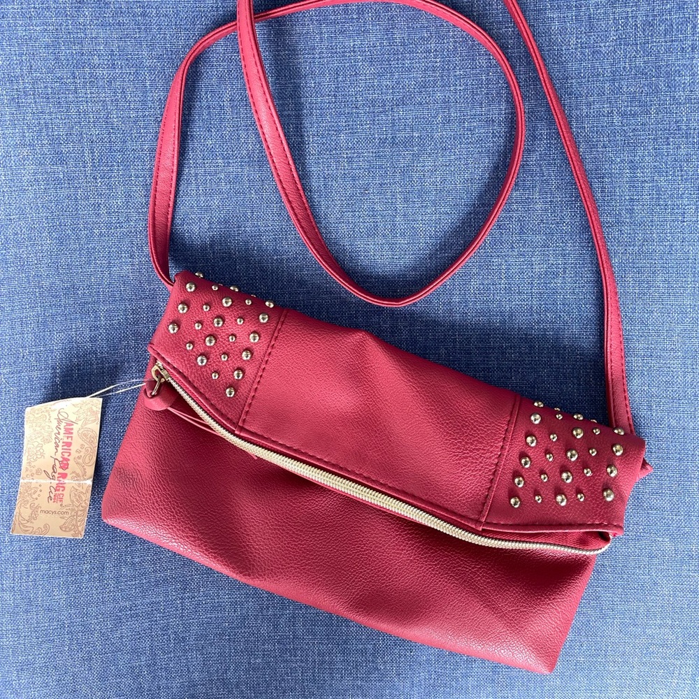 Red Studded Crossbody Bag